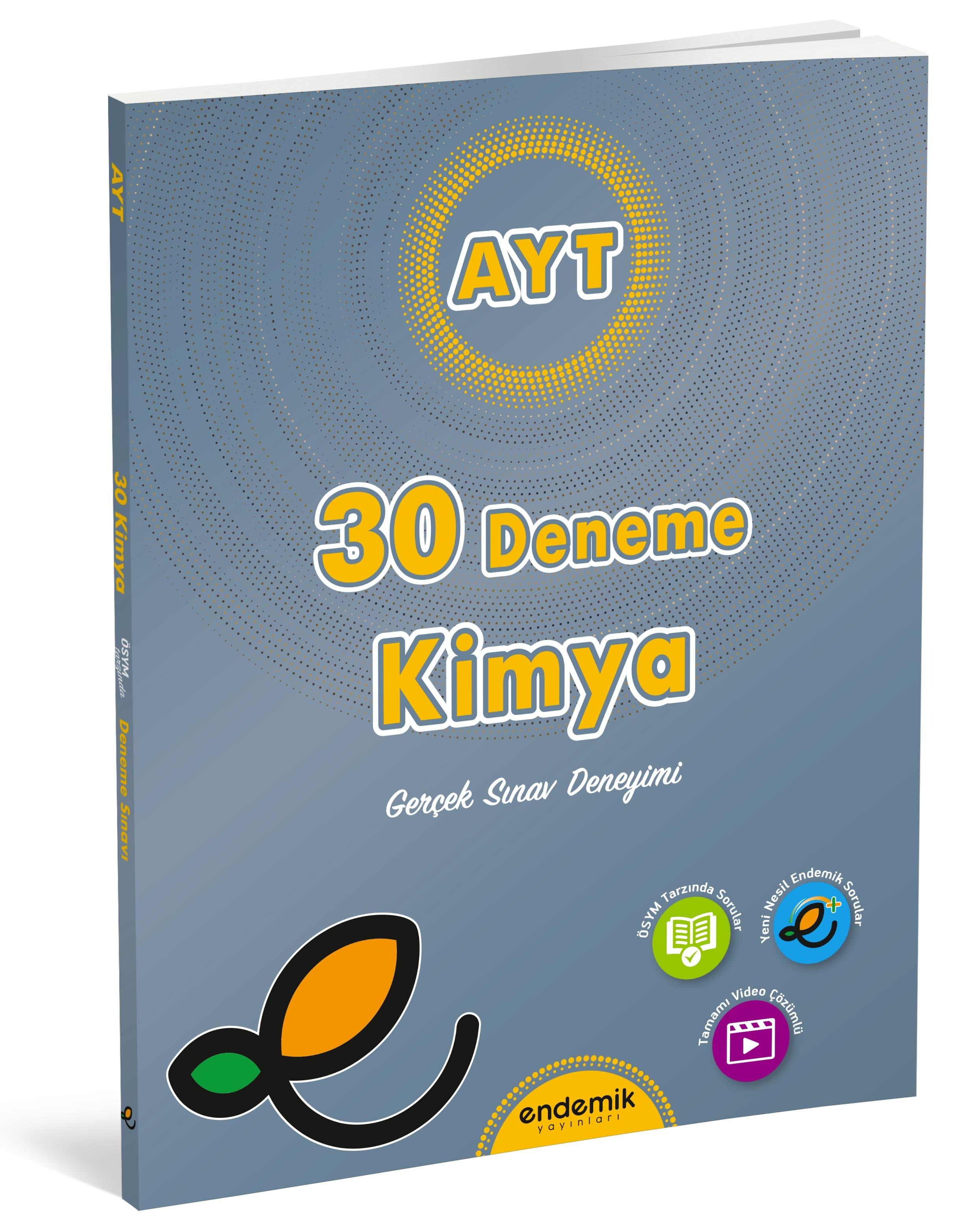 Endemik Yayınları AYT KİMYA 30'lu DENEME SINAVI